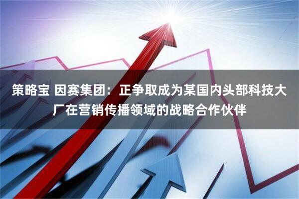 策略宝 因赛集团：正争取成为某国内头部科技大厂在营销传播领域的战略合作伙伴